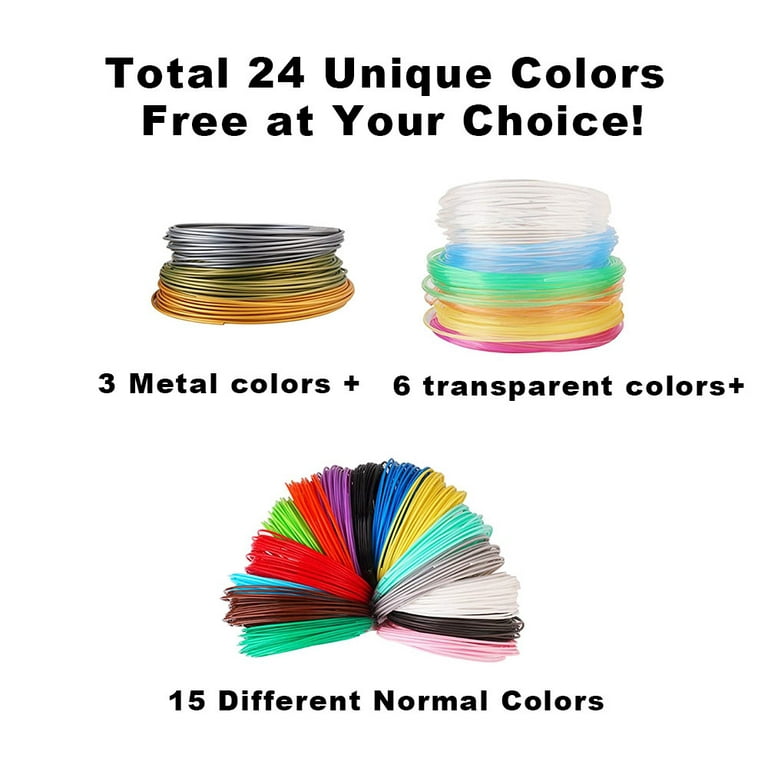 3D Pen Filament Refills, 20 Colors 328 Feet for 3D Printer Filament 1.75mm  PLA