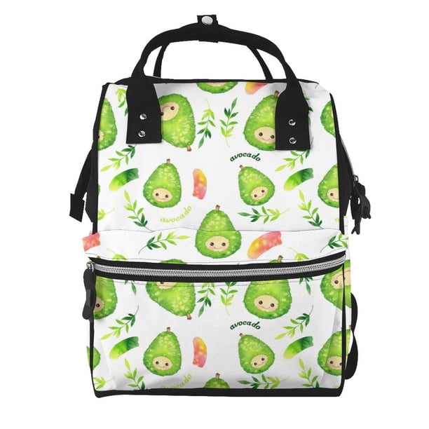 Easygdp Kawaii Avocado para Bolsa de Bebé de Gran Capacidad con Múltiples Bolsillos, Bolsa de Pañales para Padres, Bolsa de Viaje Organizada y Elegante