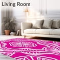 thumbnail image 2 of ODIKA 2'x3' Machine Washable Non-Slip Area Rug, Art Fan With Opulent Interlocking Shell Motifs High Traffic Rug, Pink, 709114, 2 of 7