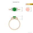 thumbnail image 6 of ANGARA Natural Cushion Emerald and Diamond Three Stone Ring in 14K Rose Gold for Women (Size-6mm) | May Birthstone, Birthday, Anniversary, Jewelry Gift for Women | Natural Emerald Ring, 6 of 10