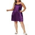 thumbnail image 2 of Agnes Orinda Women's Plus Size Valentines Day Nightgown Sleep Shirts Spaghetti Strap Ruffle Lounge Dress 4X Purple, 2 of 5