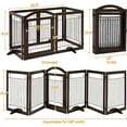 thumbnail image 5 of Bilot Pet Gate 148'' Extra Wide Freestanding Dog Gate for Doorway Stairs Indoor Wooden Dog Fence 6 Panels Folding Step Over Divider, Espresso, 5 of 7