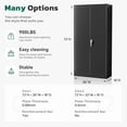 thumbnail image 2 of SOLAURA 72 inches Tall Metal Garage Storage Cabinets, Lockable Steel Storage Cabinet with Doors and Adjustable Shelves for Office, Home, Shops, Garage, Assembly Required, Black, 2 of 7