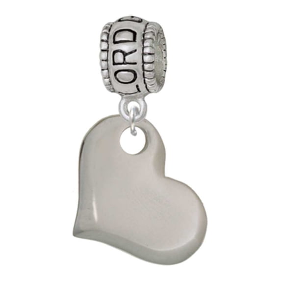 Delight Jewelry Stainless Steel Heart Lord Guide Me Charm Bead