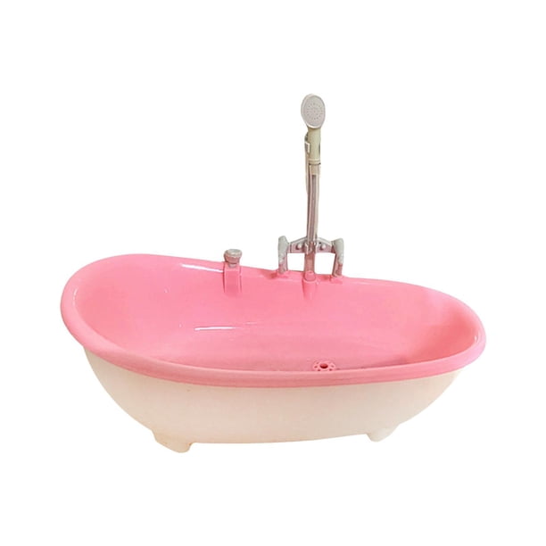 Tholdsy 1/6 casa de muñecas en miniatura bañera juguetes de simulación para muñeca de 12 pulgadas rosa casas de muñecas Rosa claro