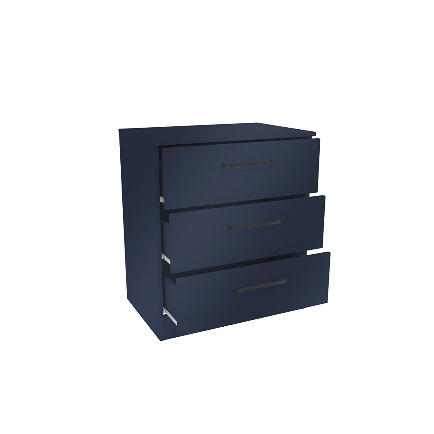 Kappesberg Jolyne 3-Drawer Vertical Dresser, Blue with Black Handles – Modern Bedroom Storage for Adults and Teens