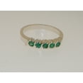 thumbnail image 6 of LBG British Made 9k White Gold Natural Emerald Womens Eternity Ring - 33 size options - Sizes 4 to 12 Available, 6 of 7