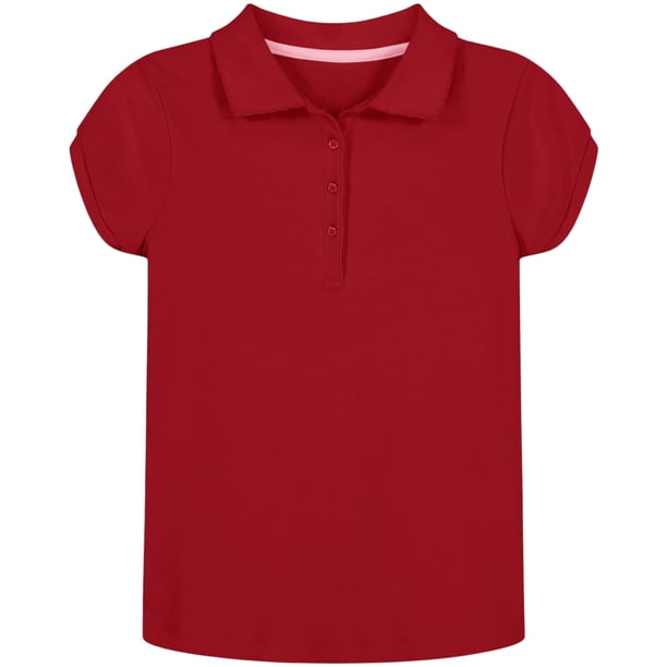 Polo Nautica para niñas, uniforme escolar, manga corta, color rojo 8-10
