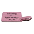 thumbnail image 3 of ThisWear Funny Luggage Tags for Women Classic Car Theme Cruising Into Retirement 2-pack Laser Engraved Leatherette Luggage Tags Pink, 3 of 4