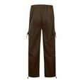thumbnail image 7 of Hpapadks Pants for Women Summer Vintage Street Style Solid Multi Pockets Loose Fit Cargo Parachute Pant Slacks for Women Brown M, 7 of 7