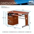 thumbnail image 4 of Techni Mobili Computer Desk with Ample Storage, Mahogany, 4 of 8