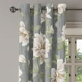 thumbnail image 3 of Ambesonne Flower Grommet Curtain, Grunge Spring Flower Leaves, 50"x84", Peacock Green Cream, 3 of 5