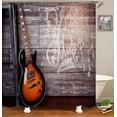 thumbnail image 5 of 4PCS/Set Pop Music Shower Curtain, Electric Guitar Drum Kit Microphone Musical Instruments Cool Modern Bathroom Decor, Waterproof Fabric Shower Curtain, Non-Slip Bath Rugs Toilet Mats, Band, 5 of 7