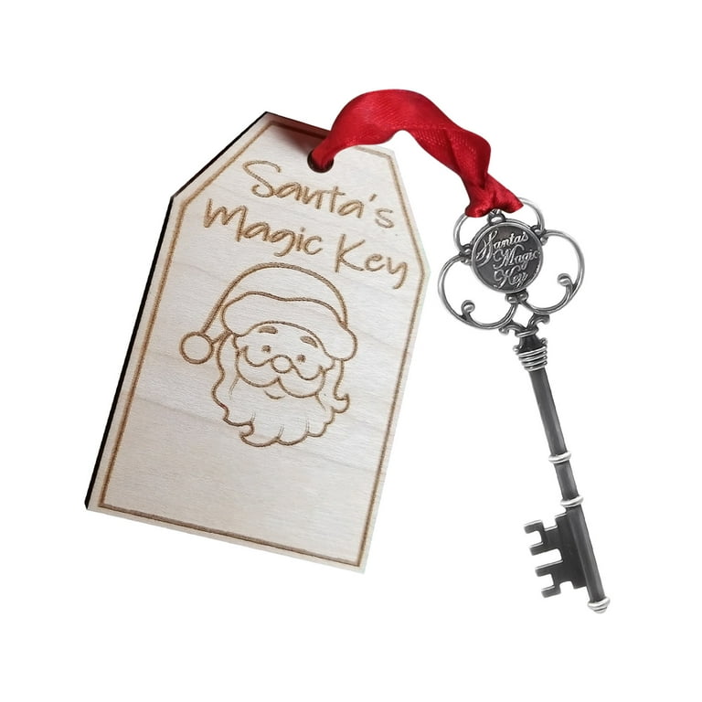 Santa Key for No Chimney Houses Magic Skeleton Keys with Santas Face, 2  Inches Long