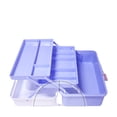 thumbnail image 3 of Thickened Storage Box Art Student Storage Box Thickened Large 3 Layer Home Organizing Plastic Storage Case 551 Small Size White Blue, 3 of 8