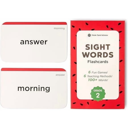 Think Tank Scholar Sight Words Flash Cards for Second Grade Learning - Large Size (3.2&rdquo; x 5.3&rdquo;)