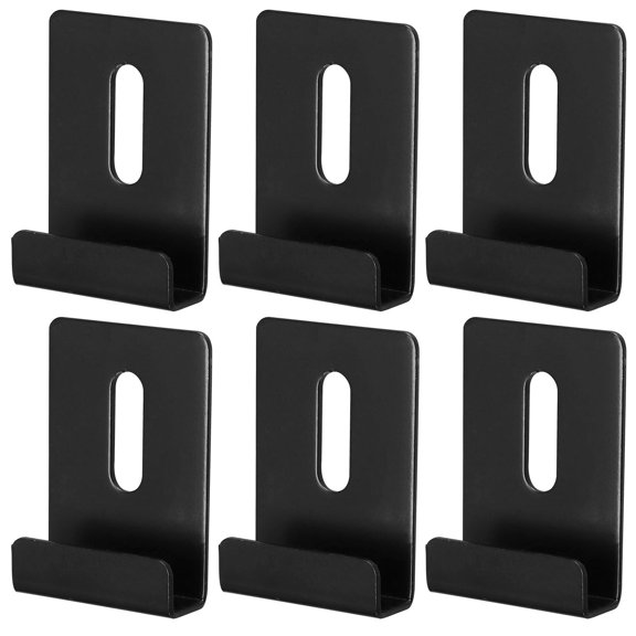 CHICHUMID Mirror Clips Stainless Steel Black for Kitchen Glass Shelf Brackets 6Pcs