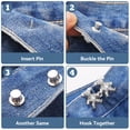 thumbnail image 4 of Minnieouse 3a dúo de pasador de botón a presión universal para durabilidad de la hebilla de la cintura y cintura de oso de jeans artesanal Ropa, zapatos y accesorios Miscelánea Plata, 4 of 6