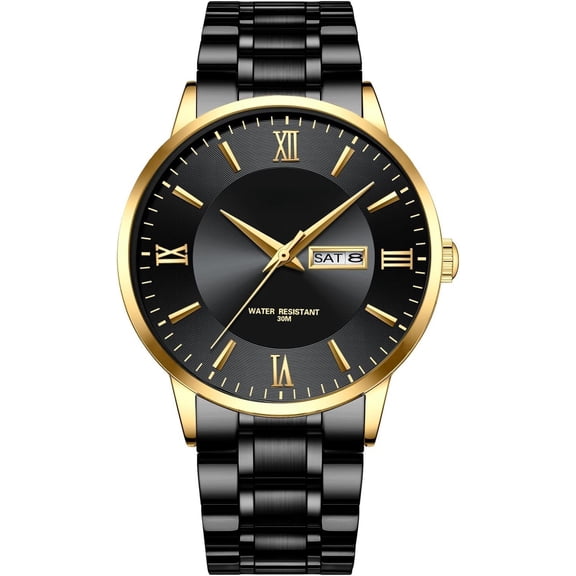 Men's Fashion Luxury Stainless Steel Watches for Men Business Auto Date Chronograph Analog Quartz Wristwatches