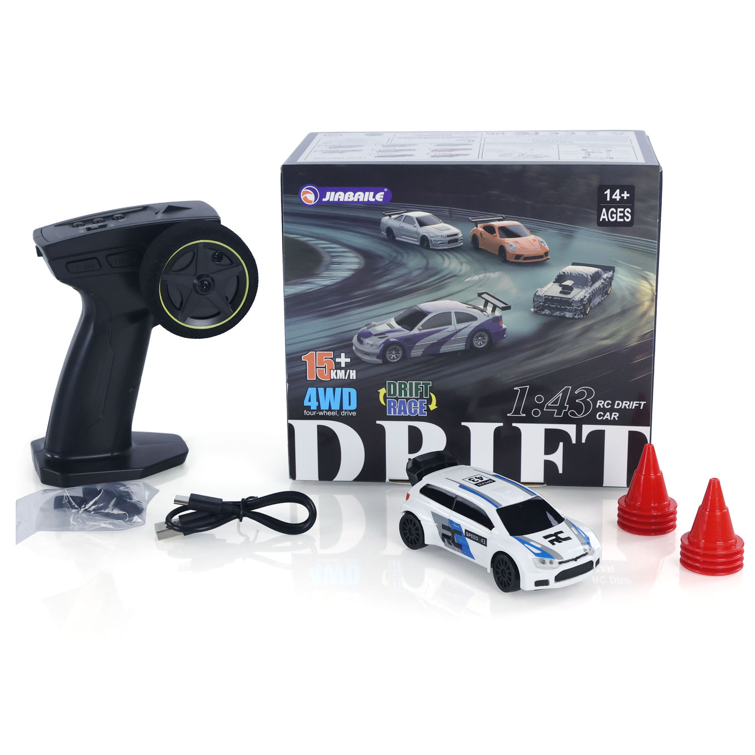 2.4G 1/43 High Speed Radio Controlled Racing Car RC Drift Vehicle 4WD RTR Mini Model Toy Radio Battery for Children Gifts