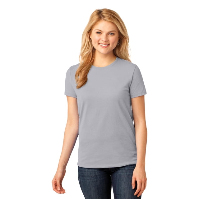 Port & Company - Camiseta de algod?n 100 % para mujer, 54 onzas, talla 3XL, color plateado Puerto & Compa??a LPC54