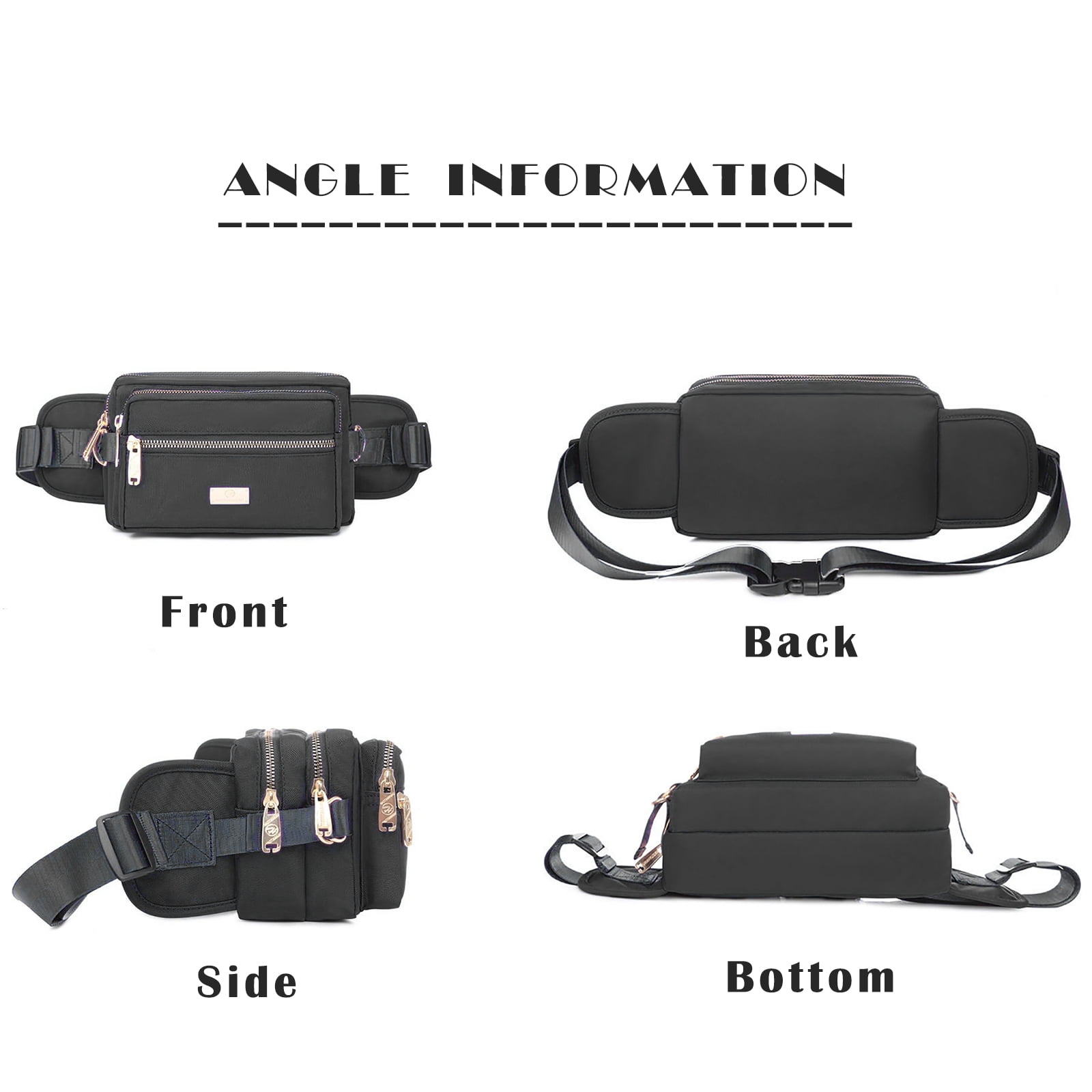 Extra Large Fashion Fanny Pack for Men Women, Waist Bag for Waterproof Hiking Running Biking Gym Outdoor Sports Travel Belt Bag