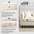 thumbnail image 3 of 2 Piece Chesterfield Velvet Sofa, 80" 3-Seater and 59" Loveseat Sofa Set, Tufted Couch with 4 Pillows,Rolled Arms and Nailhead for Living Room, Bedroom, Office, Beige, 3 of 9
