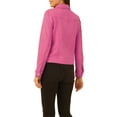 thumbnail image 3 of Unique Bargains Women's Faux Suede Long Sleeve Flap Pockets Moto Jacket S Hot Pink, 3 of 6
