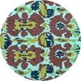 thumbnail image 1 of Ahgly Company Indoor Round Abstract Light Blue Modern Area Rugs, 6' Round, 1 of 4
