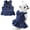 Blue, variant on HQREA Denim Dog Dresses for Small Dogs Puppy Girl Clothes with D-ring & Bow Knot Summer Cat Apparel Blue Dog Clothes