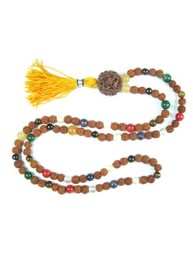 Mogul Spiritual Mala Beads Navgraha Nine Stone Rudraksha Meditation Yoga Mala