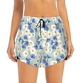 thumbnail image 2 of Xecao's Daisies Flowers for a double-layer running short for women, perfect for gym, tennis, and more, featuring a convenient pocket., 2 of 9