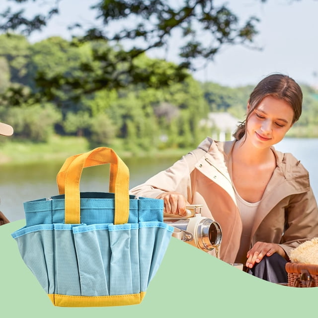 YIMWNYI Gardening Tote Bag , Organisateur d'Outils de Jardin, Rangement Réutilisable Robuste, Sac Utilitaire Multi-Poches, Porte-Outils Polyvalent pour Fleurs et Plantes, Fournitures de Jardin Écologiques