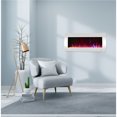 thumbnail image 3 of Cambridge 42" Curved Wall Mount Electric Fireplace Heater in White with Multi-Color LED Flames, Crystal Rocks, and Remote Control, 3 of 4
