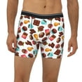 thumbnail image 2 of Men'S Boxer Briefs, Coffee Chocolate Print Soft And Breathable Mens Underwear Boxer Briefs With Widen Waist, 2 of 2