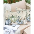 thumbnail image 6 of Green Blue Pumpkins Fall Throw Pillow Cover 20 x 30 Inch Decorative Pillow Cover Thanksgiving Eucalyptus Leaves Flower Lumbar Pillowcase Seasonal Rectangle Cushion Case for Couch Sofa Bed Living Room, 6 of 7