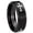 Black Polish Step Edge, variant on Christian Cross Religious 8MM Concave Black Tungsten Men Ring