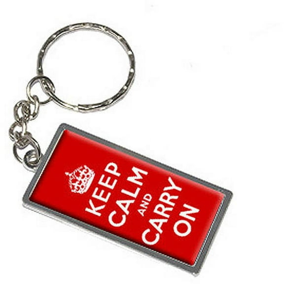 Keep Calm And Carry On Keychain Key Chain Ring
