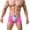 2PC-Pink, variant on Mens Underwear Briefs Men'S Mid Wasited Color Blocking Bowknot Icing Silk Breathable Boxer Briefs