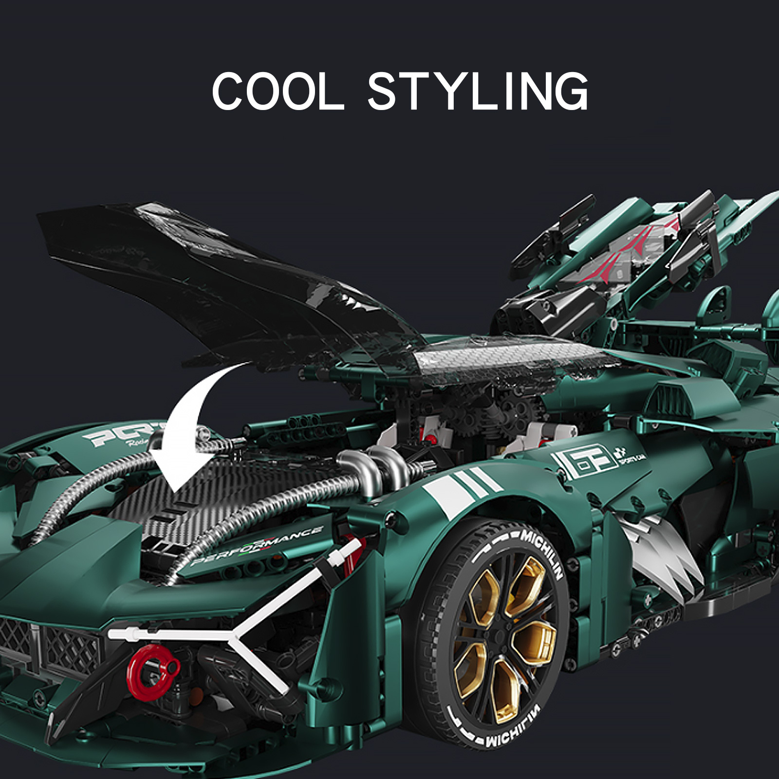 QOQ Adult Collectible Model Cars Building Block Super Car Model Kits 1:8 Scale Birthday Gift for Men
