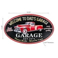 thumbnail image 2 of IH Casa Decor Embossed Oval Metal Sign Welcome To Dad'S Garage, 2 of 3