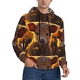 thumbnail image 2 of Rateoe Sunset Sunflower Cow Pattern Mens Hoodie, Pullover Hooded Sweatshirt, Kangaroo Pocket Hoodie Ideal for Daily Wear, Travel and Home-3X-Large, 2 of 7