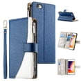 thumbnail image 3 of Funda cartera GANGXUN para iPhone SE 2020/2022 , cuero PU con tarjetero, cremallera, correa de mano, soporte y protección 400°, 3 of 6
