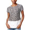 thumbnail image 1 of maison Jules Blouse à Enfiler Imprimée Contrastée pour Femmes, Noir, Grand, 1 of 1