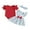 Red, variant on CocMouse Baby Girl 4th of July Outfit Ruffled Romper Dress Headband 3 Pcs Set