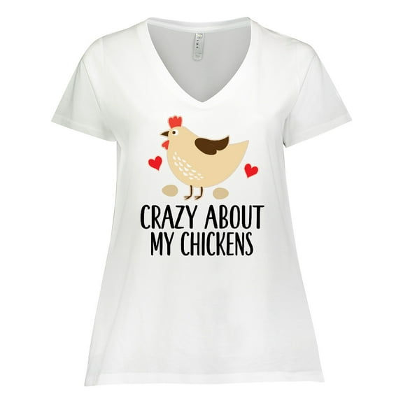Inktastic Cute Chicken Farming Women's Plus Size V-Neck T-Shirt