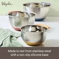 thumbnail image 3 of Ayesha Curry Pantryware Stainless Steel Nesting Mixing Bowls Set, 3-Piece, Silver with Color Accent Handles, 3 of 9