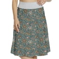 thumbnail image 1 of Women's Ethnic Paisley Leaves and Tulips A-line Printed Skirt Casual Wear, XL, Cadet Blue and Multicolor, by Ambesonne, 1 of 1