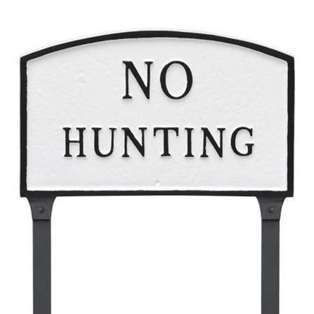 Montague Metal Products No Hunting Arched Lawn Plaque