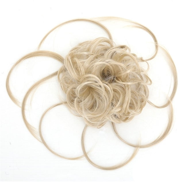 Extensions de Queue de Cheval en Chignon Bouclé avec Bande Élastique Chouchous Longs Synthétiques